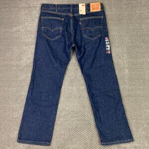 Levi's 505 Regular Fit Straight Leg Jeans Men's 38 x 30 Blue Denim Dark Wash